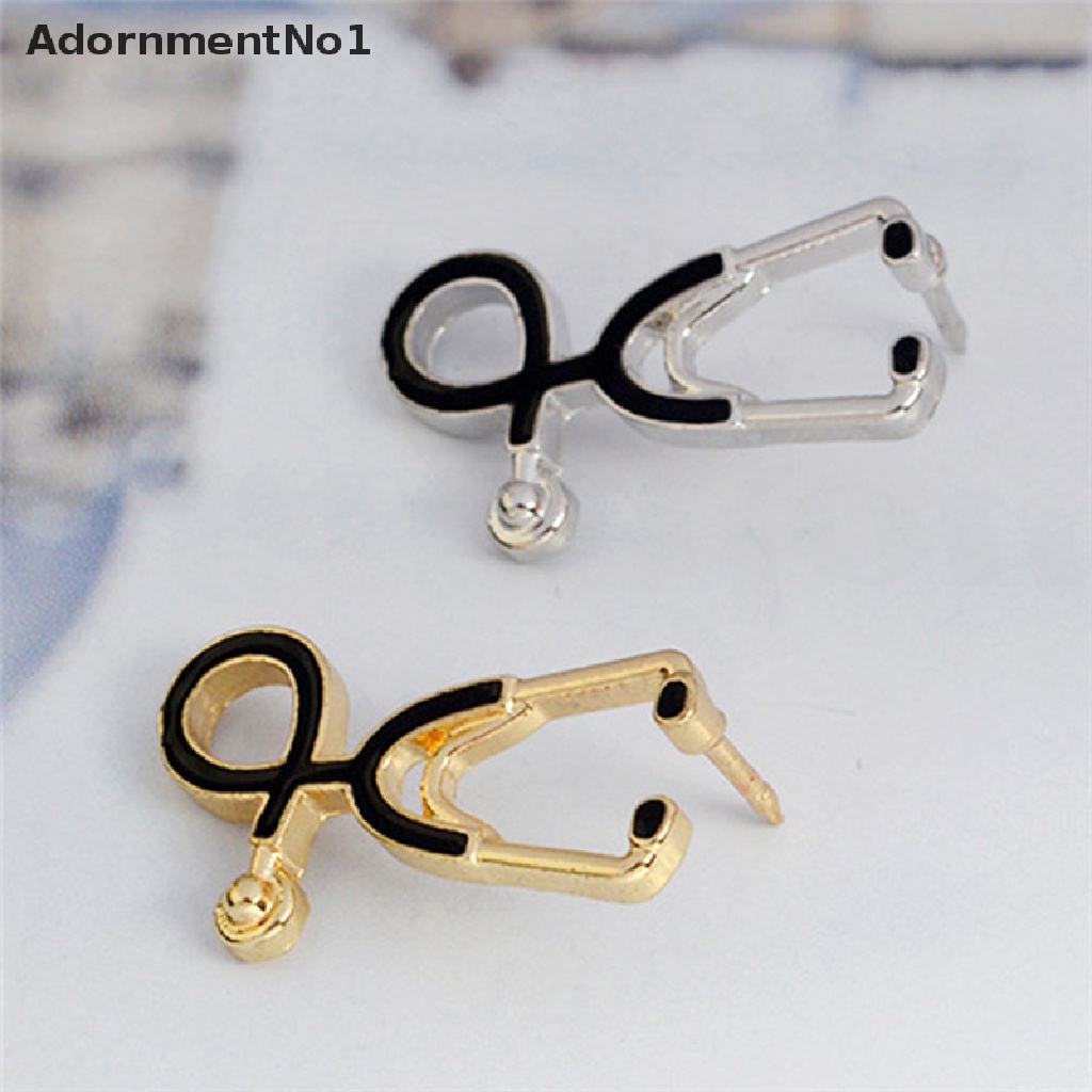 (AdornmentNo1) Bros Pin Bentuk Stetoskop Lapis Silver / Gold Untuk Wanita