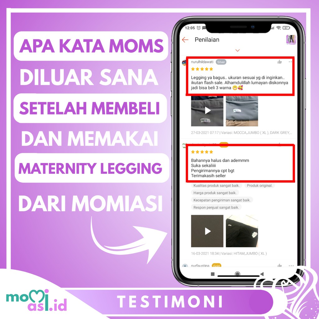 Momiasi - Celana Legging Ibu Hamil Leging Wanita Bumil Maternity Legging Jumbo Premium