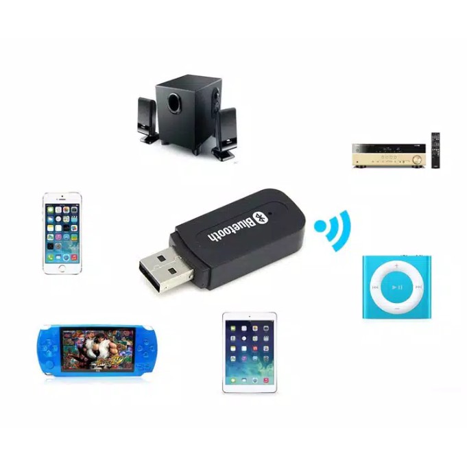 Bluetooth Audio Receiver / USB wireless / speaker music stereo 3.5mm Receiver Adaptor dan kabel Aux