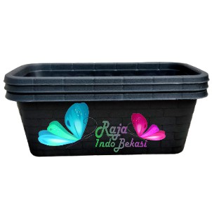 Pot Bunga Tanaman Panjang Motif Bata RTG 01 Hitam 37cm - nkt RTG 01 Pot Segi Panjang Hias Murah