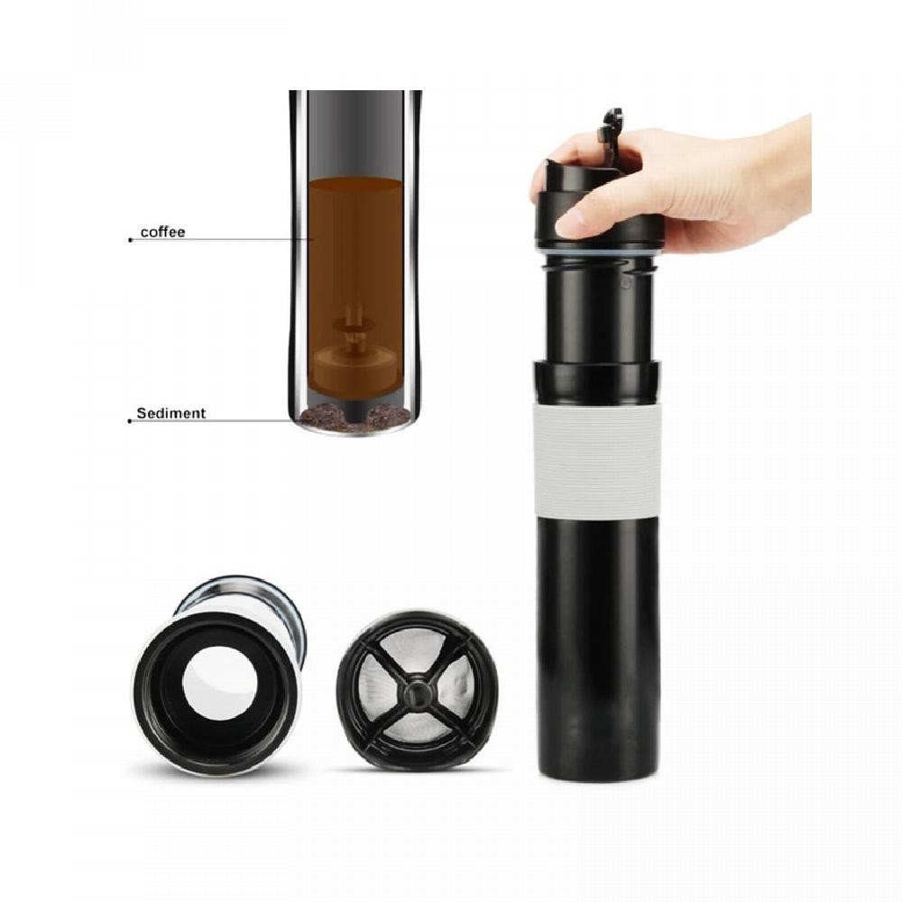 Travel Mug Portable French Press Coffee Maker Tumbler Kopi Stainless Shopee Indonesia