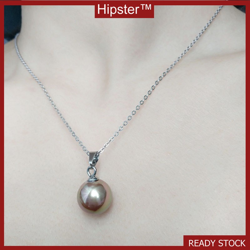 Popular Japanese and Korean Simple Elegant Freshwater Shell Bead Pendant Necklace