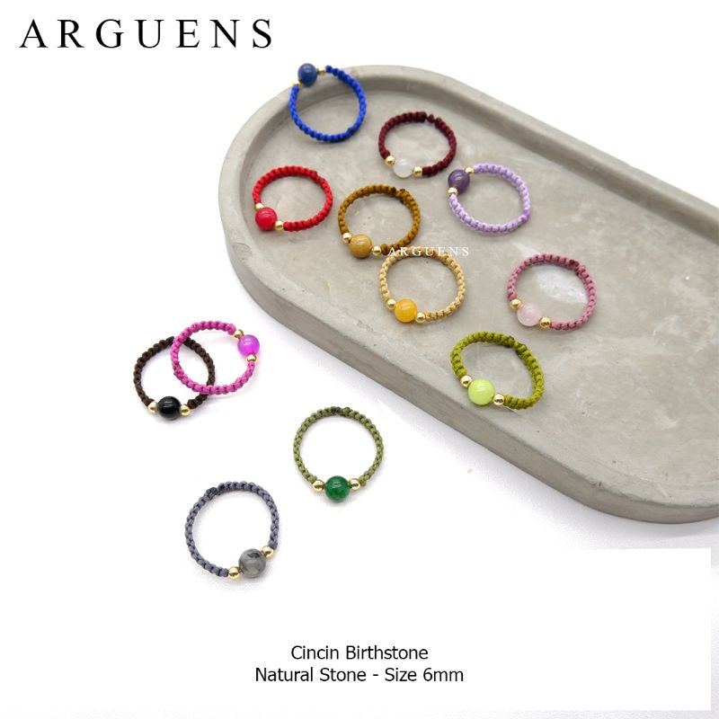 Cincin Tali Batu Birthstone / Kelahiran