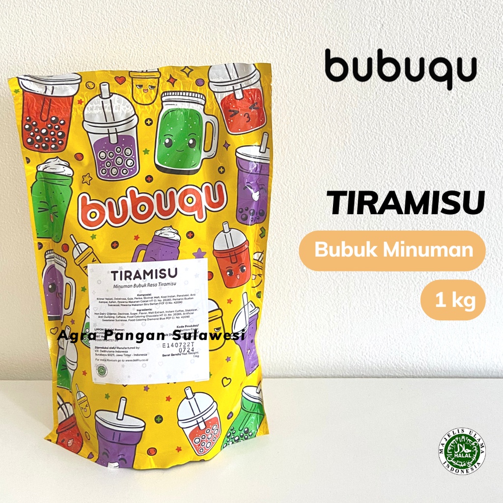 

Bubuk Minuman TIRAMISU 1kg Bubuqu Powder Drink Premix Latte Kue
