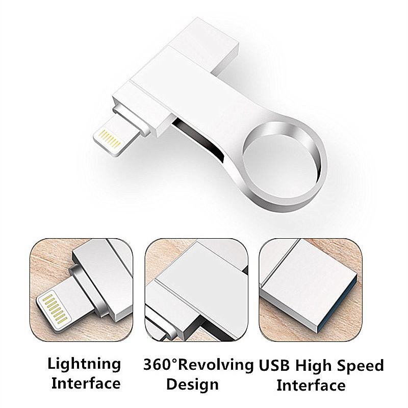 Flash Disk USB Bahan Metal Anti for Air untuk iPhone / iPod / ios11