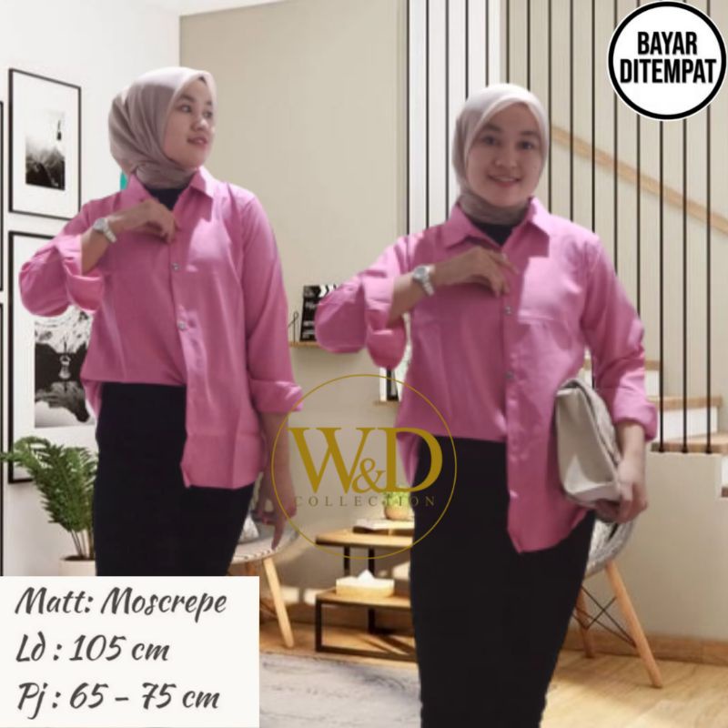 KEMEJA POLOS TANGAN SKODER | BAJU KANTOR PUTIH HITAM | KEMEJA FORMAL| ATASAN WANITA LENGAN PANJANG-7