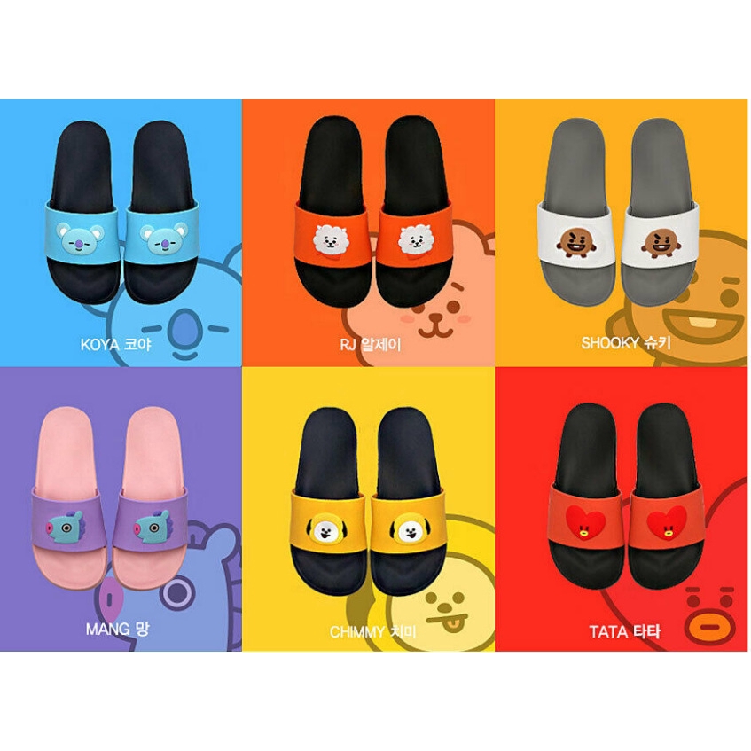  Sandal  Selop  Desain Kpop BTS  bt21 Motif Kartun untuk 