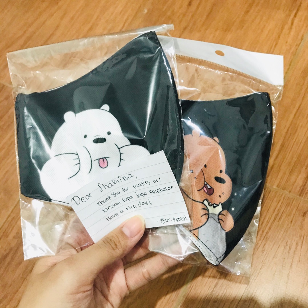 Masker Kain We Bare Bear - Ice Bear