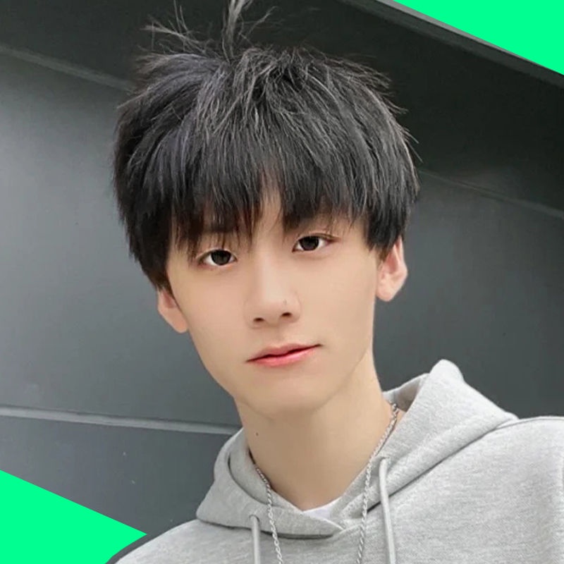 Wig Rambut Pendek Pria Versi Korea Tutup Kepala Pria Penuh Rambut Asli Tak Terlihat Alami Bersih Mer