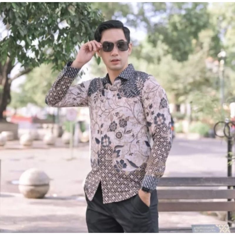 Kemeja Batik Slimfit Lengan Panjang Baju Kemeja Batik Pria Dewasa Lengan Panjang Batik Keren Original Lapis Furing Hem Batik Cowok Lengan Pendek Baju Batik Mewah