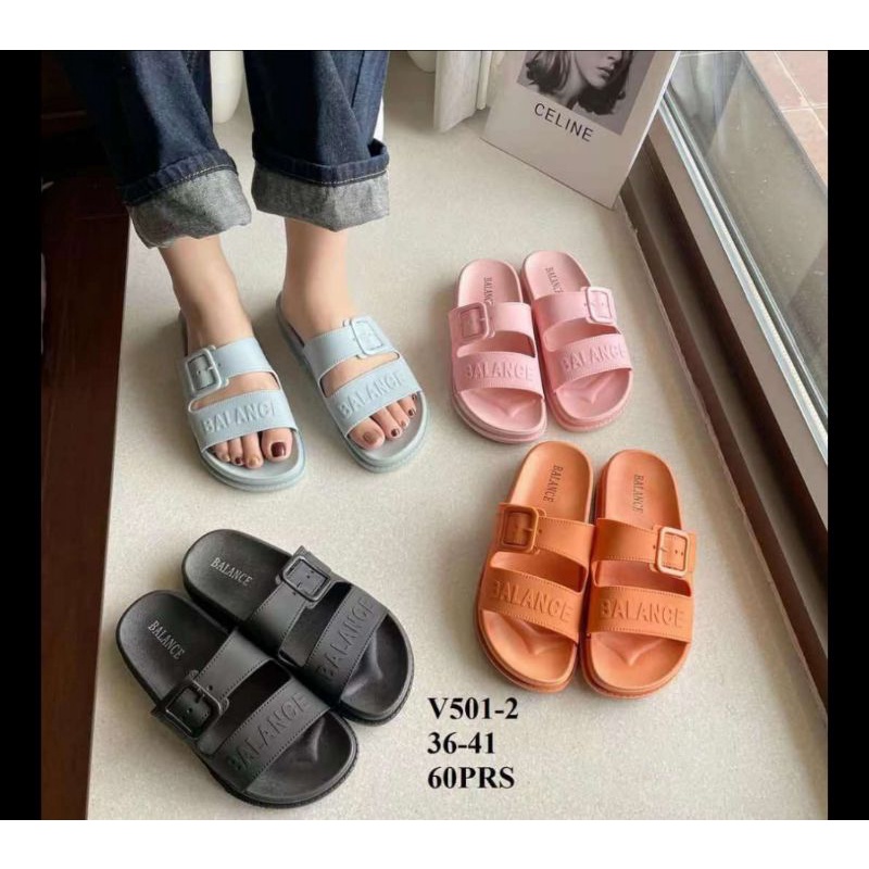 Sun-ALIFA Sandal Wedges 2 Ban Gesper Embos Balance V501-2 Import