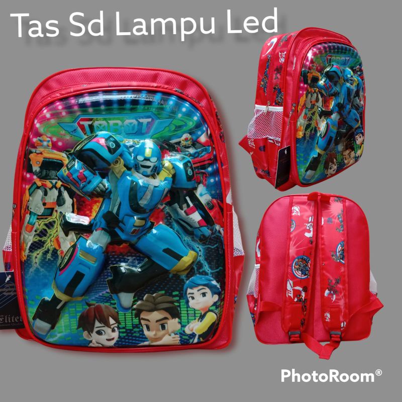 GROSIR TAS ANAK TOBOT RANSEL SEKOLAH ANAK SD TIMBUL LAMPU LED