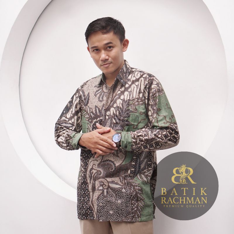 Baju Atasan Kemeja Kameja Batik Pekalongan Pria Cowok Laki Laki Lengan Panjang Premium Modern Murah 