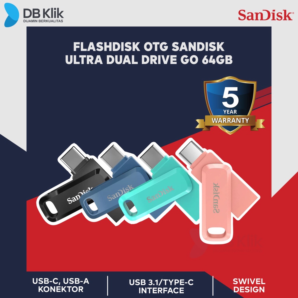 Flashdisk OTG SANDISK Ultra Dual Drive GO 64GB USB 3.1 Type-C