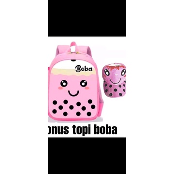 tas anak perempuan - tas Boba - tas sekolah anak perempuan - tas anak cewek (BONUS TOPI)