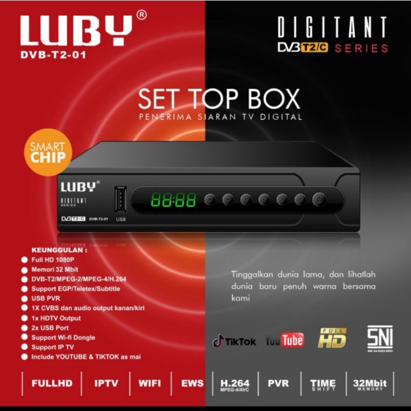 Luby Set Top Box Luby DVB T2-01 STB Luby ori
