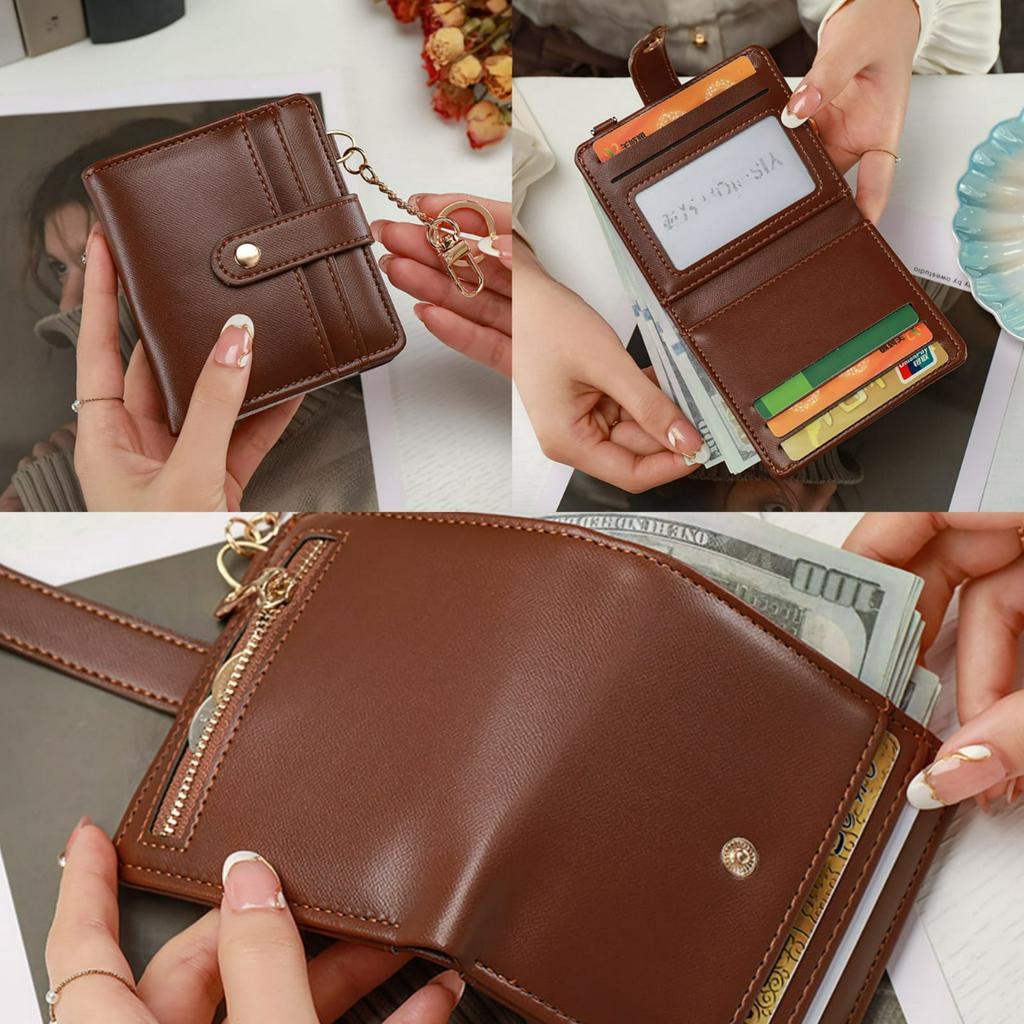 DOMPET LIPAT WANITA MINI IMPORT KARTU RESLETING UANG KOIN  KECIL KOREA KULIT COKLAT AELORIA WA693B7 MURAH REMAJA CEWEK PREMIUM LUCU BATAM FASHION ORI BRANDED KEKINIAN SIMPLE