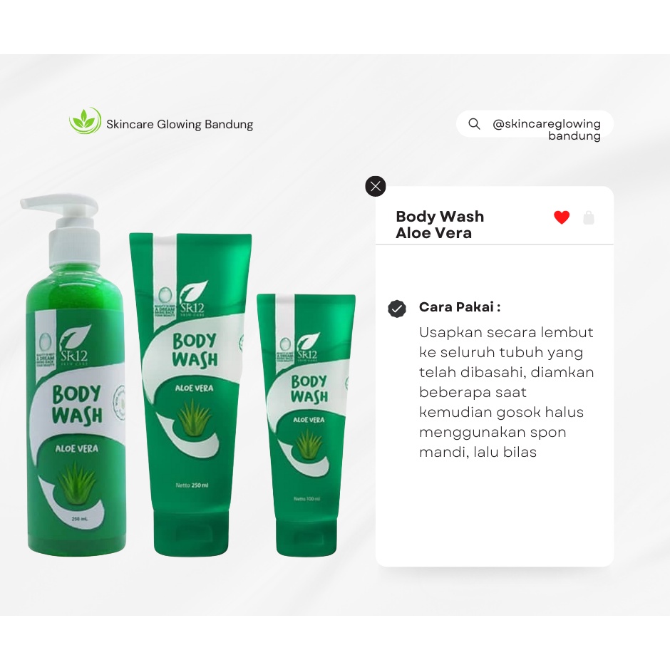 Body Wash Aloe Vera SR12 Sabun Mandi Cair Menghaluskan Kulit Tubuh MEngatasi Jerawat Di Badan