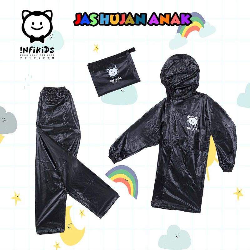 Jas Mantel Jaz Hujan Ujan Anak Setelan Jaket Celana Laki Laki Perempuan Sekolah SD Usia 6 7 8 9 10 11 12 Tahun Murah Keren Original