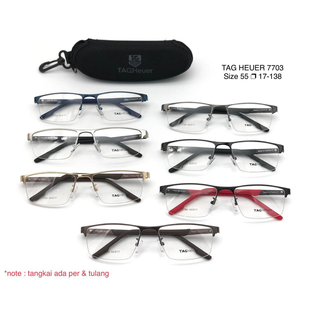 Frame kacamata minus sport besi halfframe gantung 7703 + lensa antiradiasi
