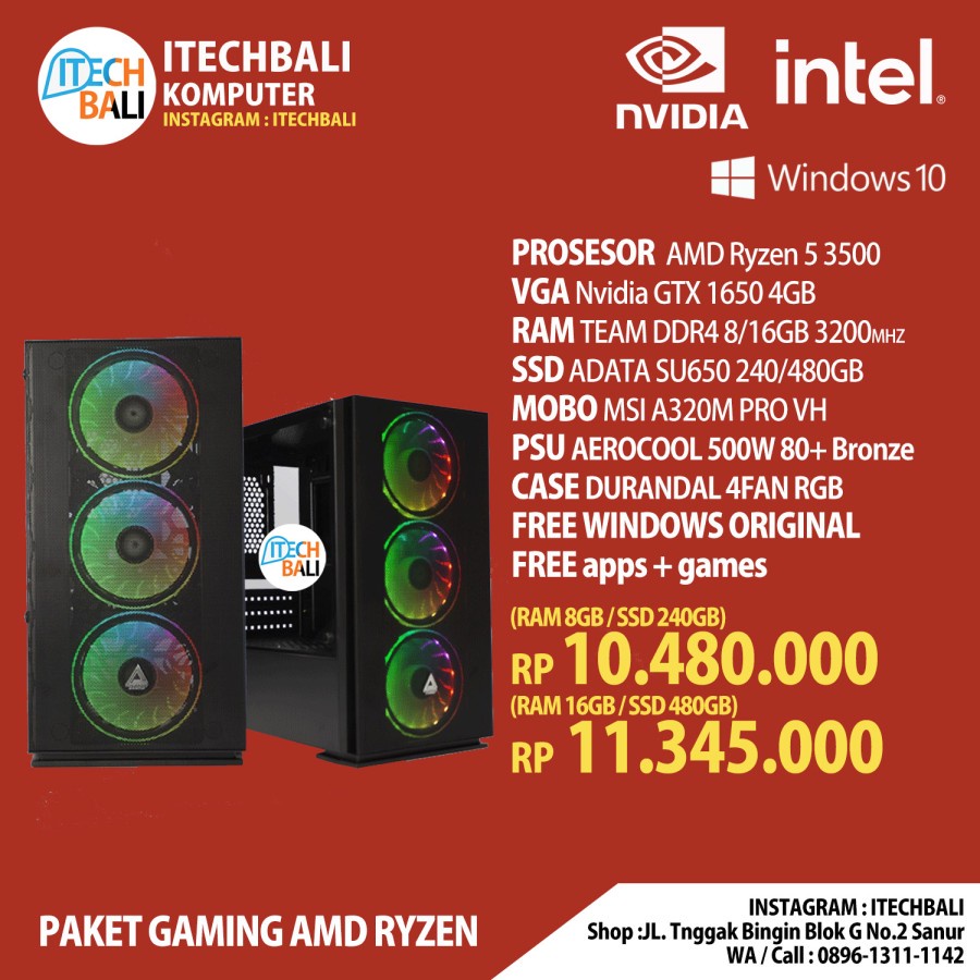 CPU Rakitan AMD Ryzen 3500 PC Gaming | ITECHBALI