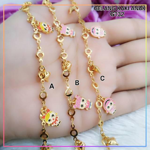 Gelang xuping gelang kaki anak LOL lapis emas gold G132