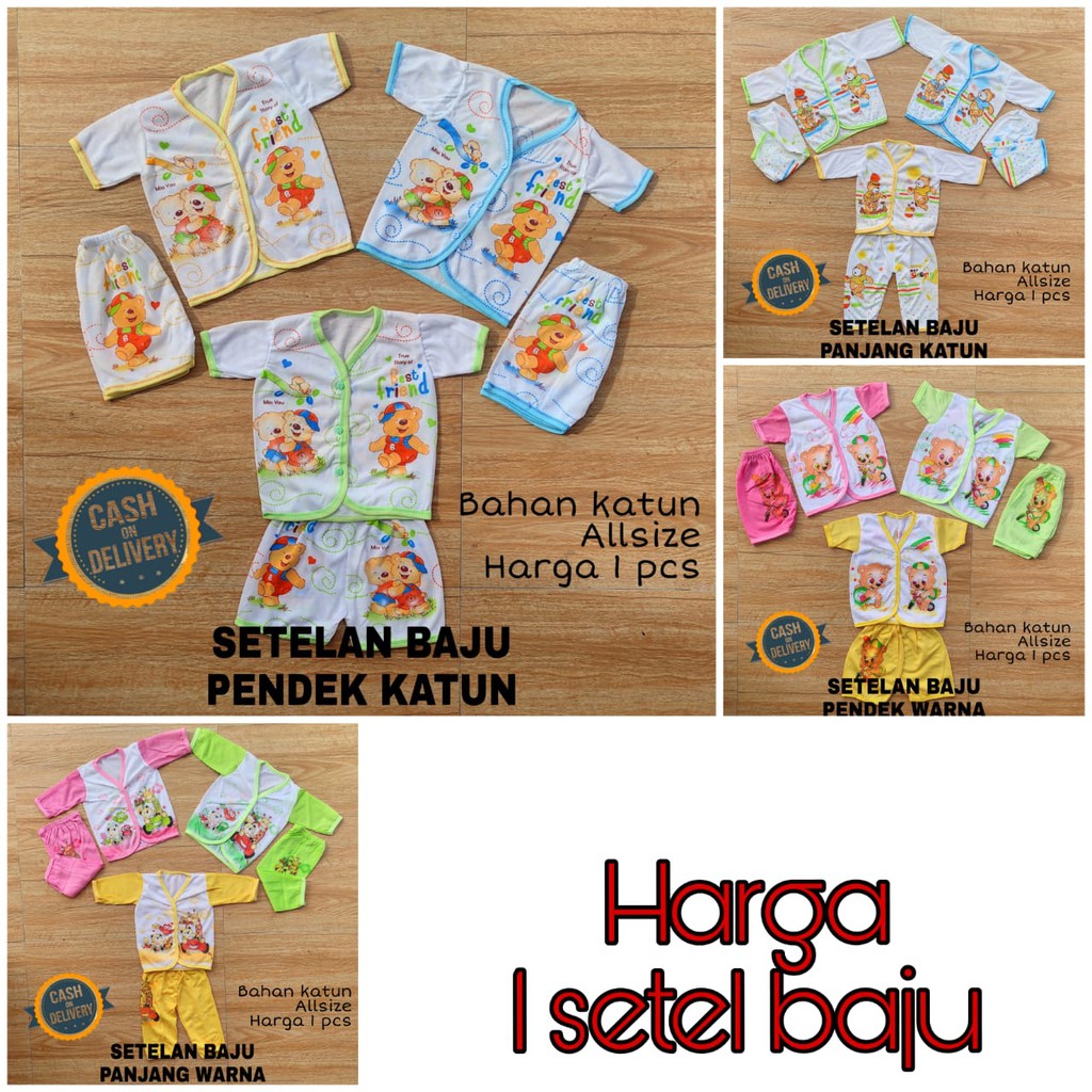 Setelan bayi pendek KATUN perlengkapan bayi lahir