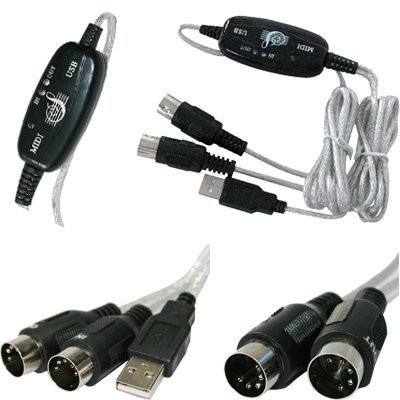 USB MIDI Cable Converter PC to Music Keyboard Adapter Kabel