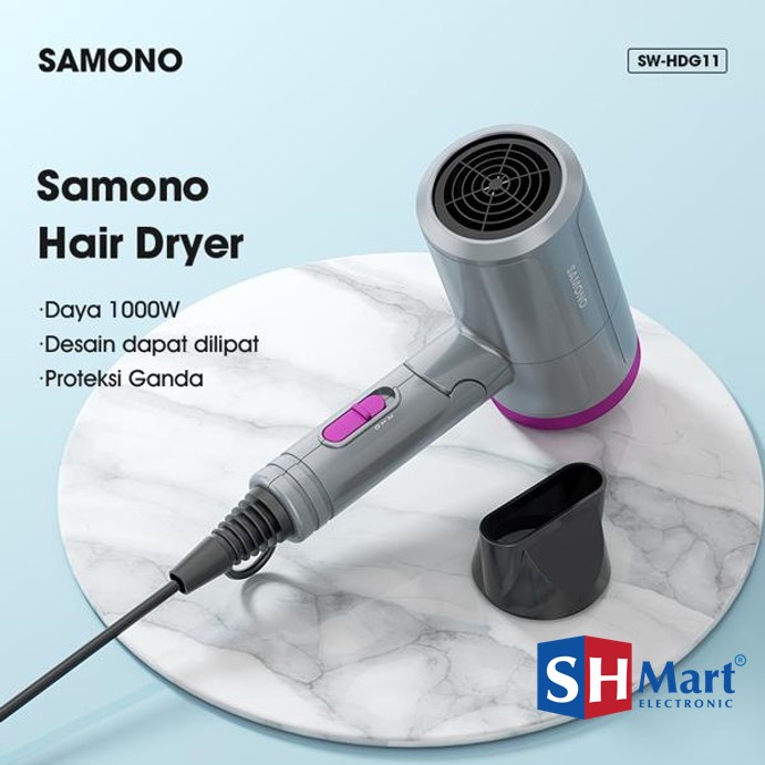 SAMONO HAIR DRYER 1000 Watt PENGERING RAMBUT BISA DILIPAT SW-HDG SW-HDB (MEDAN)