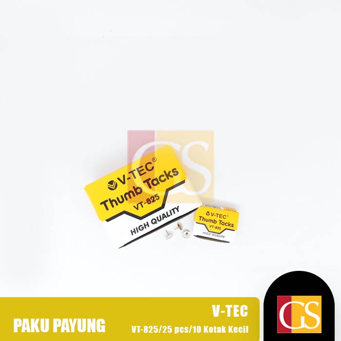 

Pines / Paku Payung / Thumb Tacks V-Tec Vtec VT 825 Isi 25 Pcs