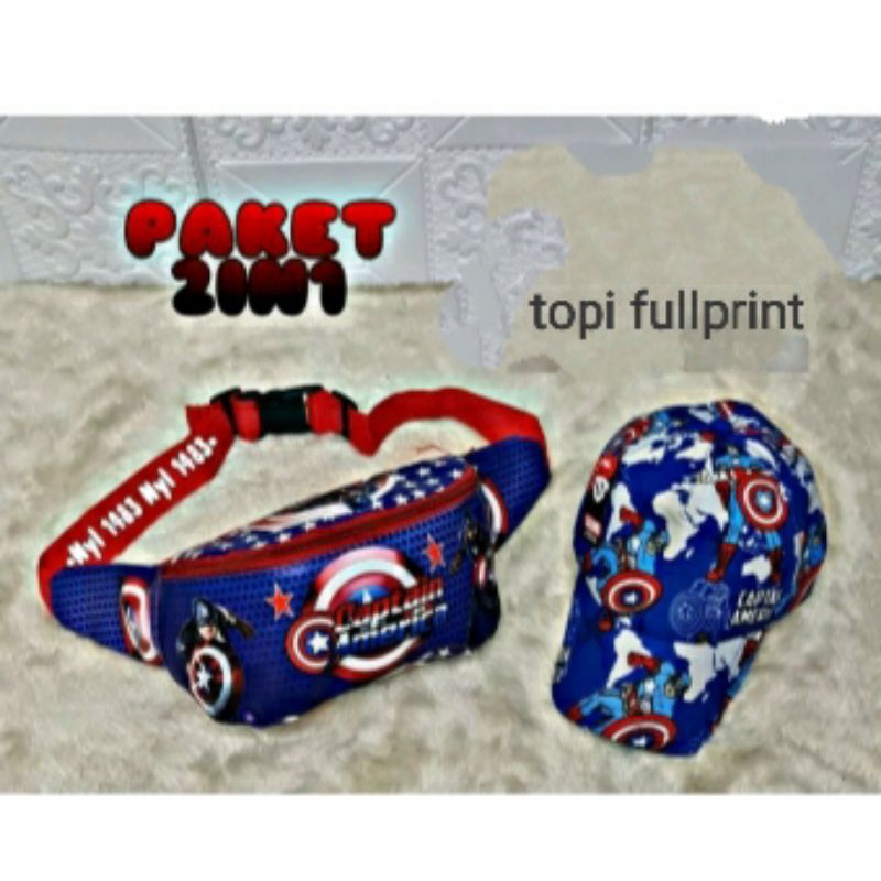 PAKET HEMAT TERBARU PROMO WAISTBAG GRATIS TOPI LED/PRINTING