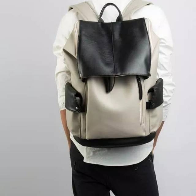 Tas Ransel Pria / Bacpack import korea -Putih