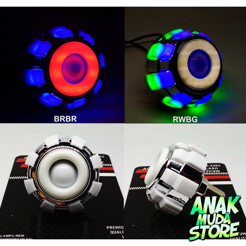 (L14R) Lampu Rem Projie Model Ubur Variasi 3 Warna Kombinasi Stop Mode Kedip Motor Fu Beat Fino Scoo
