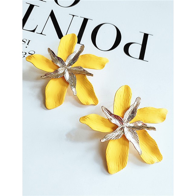 LRC Anting Tusuk Fashion Alloy Large Flower Earrings F6716X