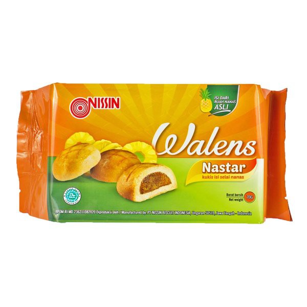 

NISSIN Walens Nastar 70g - Kukis Isi Selai Nanas Cookies Pineapple Jam