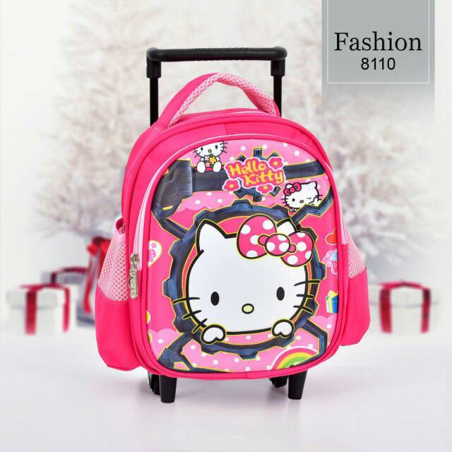 Tas Ransel Troli Mini Bag 8110 anak karakter hello kitty princess superman batam fashion import