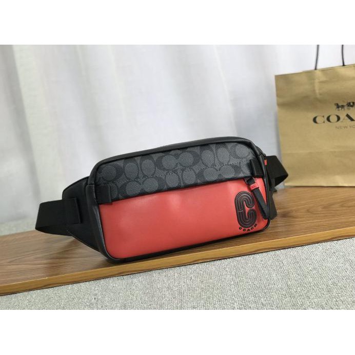 Terbaru Tas Coach Edge Belt Bag Graham Signature / Tas Coach Selempang Pria