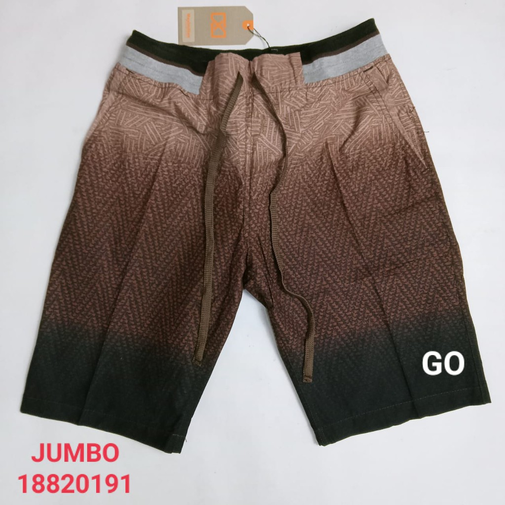 gof MAXMILLIAN CELANA PENDEK CHINOS Jumbo Pendek Celana Kolor Pinggang Karet Motif Polos