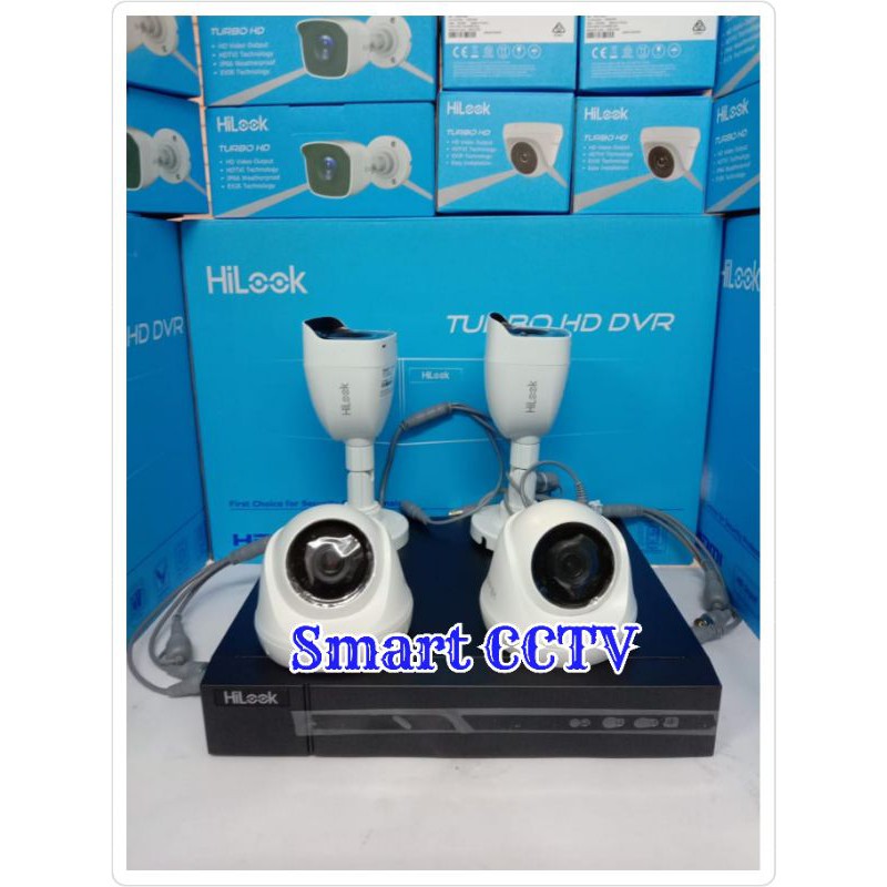 PAKET CCTV HILOOK 4 CHANNEL 4 CAMERA 2MP Full HD 1080P Komplit Tinggal Pasang