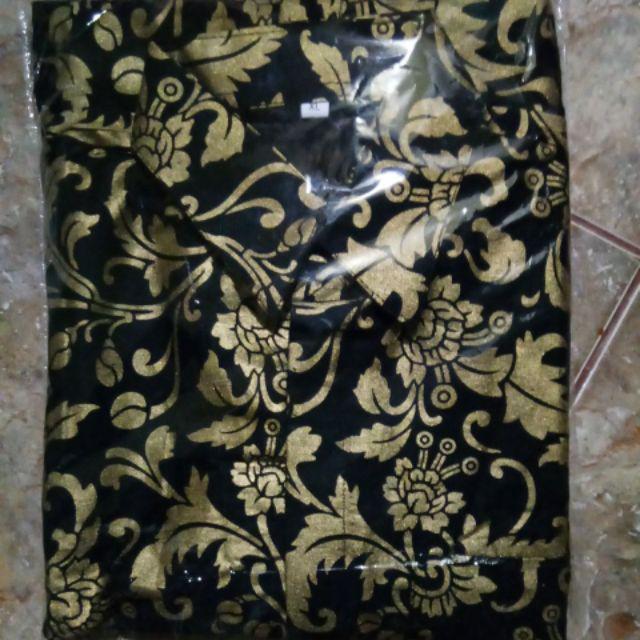 Tey-17 Batik Pria Asj Sa Hrb026 Kenongo Kemeja Tosca Pendek Pekalongan Padi M L Xl Sogan Tulis ::