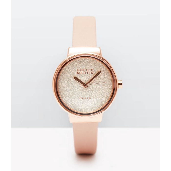Jam Tangan Wanita Analog Bahan Kulit Claudine Pink Original Sophie Martin Paris Promo Murah Ready St