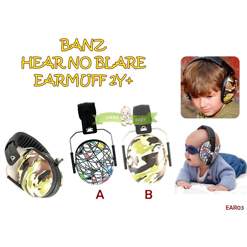 EAR03 BANZ HEAR NO BLARE EARMUFF 2Y UP PELINDUNG TELINGA ANAK DARI BISING PESAWAT