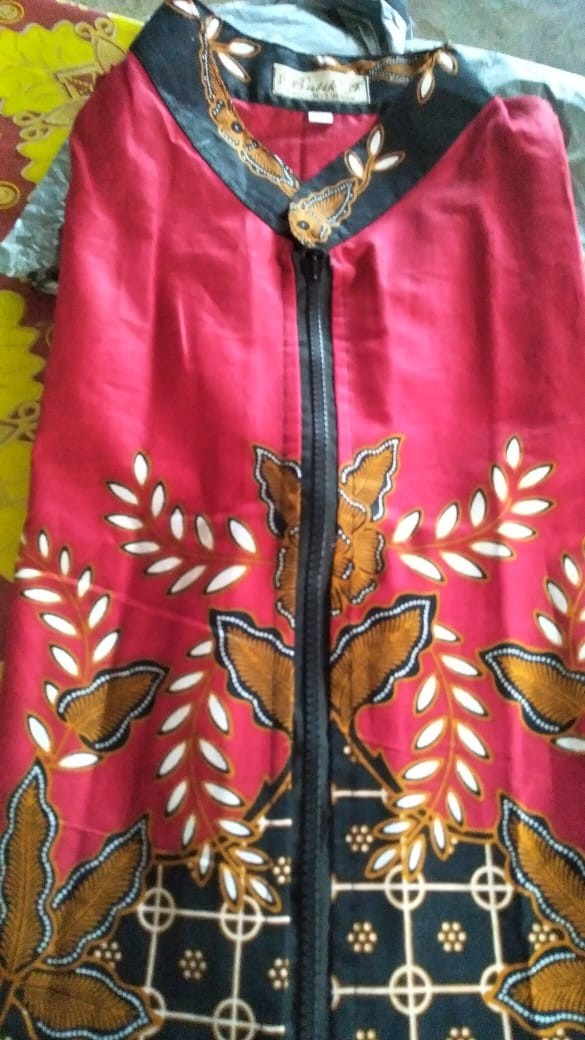 Promo 7.7 Mega Sale Tunik Batik Zipper Depan M L Xl Xxl