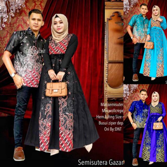 Batik Couple SemiSutera GAZANI Gamis Sarimbit