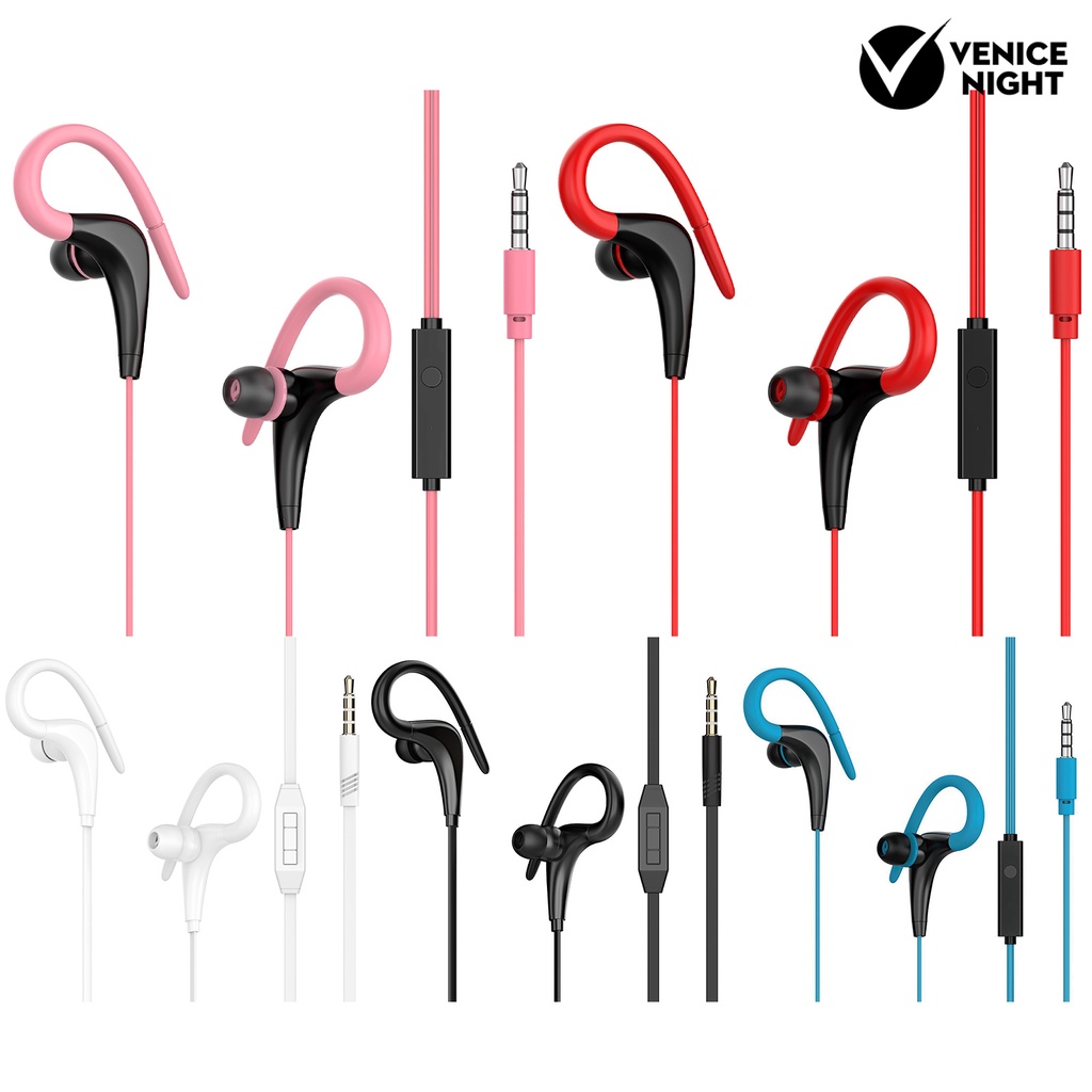 (VNEP) (Berkabel) Headset Earphone Kait Telinga Stereo Noise Reduction Nyaman Jack 3.5mm Untuk Calling