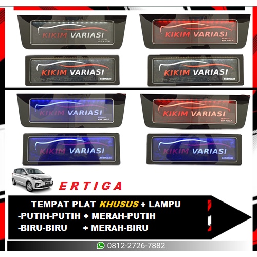 TEMPAT PLAT KHUSUS ERTIGA + LAMPU (BIRU &amp; PUTIH)