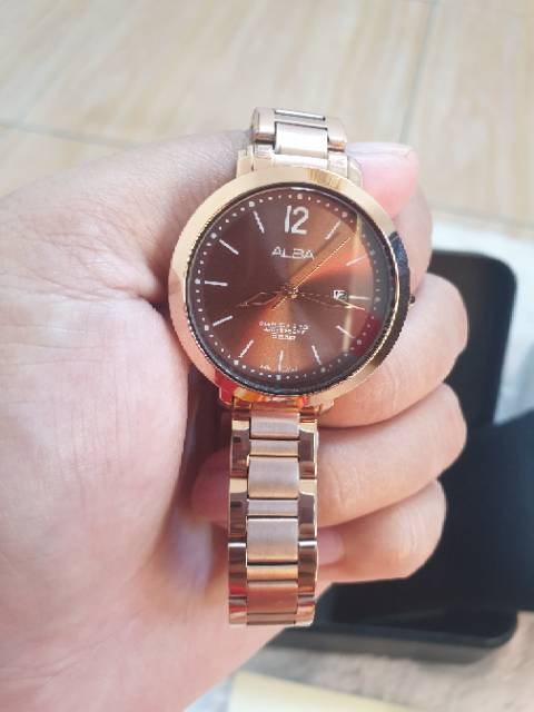 Preloved Jam tangan wanita ALBA ORI rosegold (baca caption)