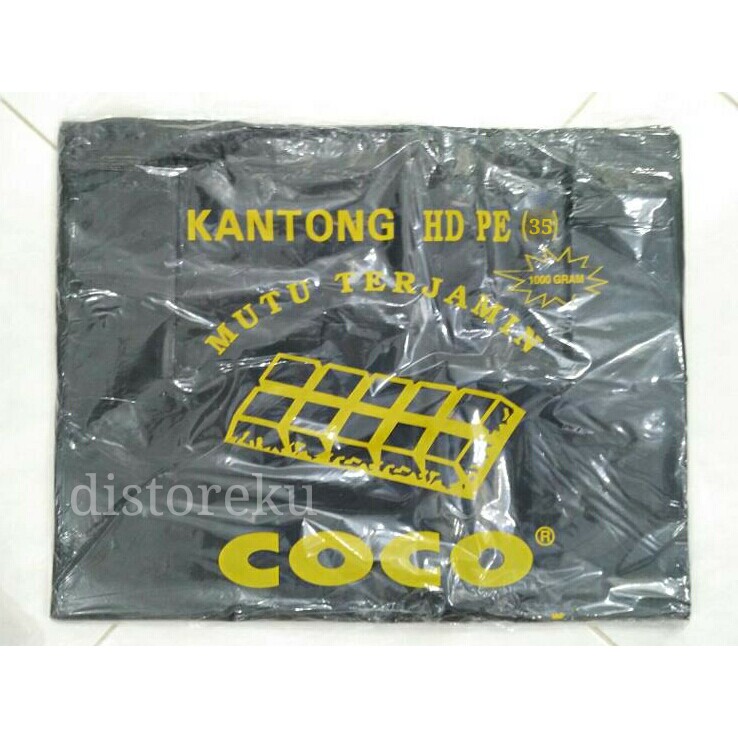 500GRAM HD 35 KANTONG PLASTIK KRESEK COCO SUPER JUMBO HITAM BESAR KUAT