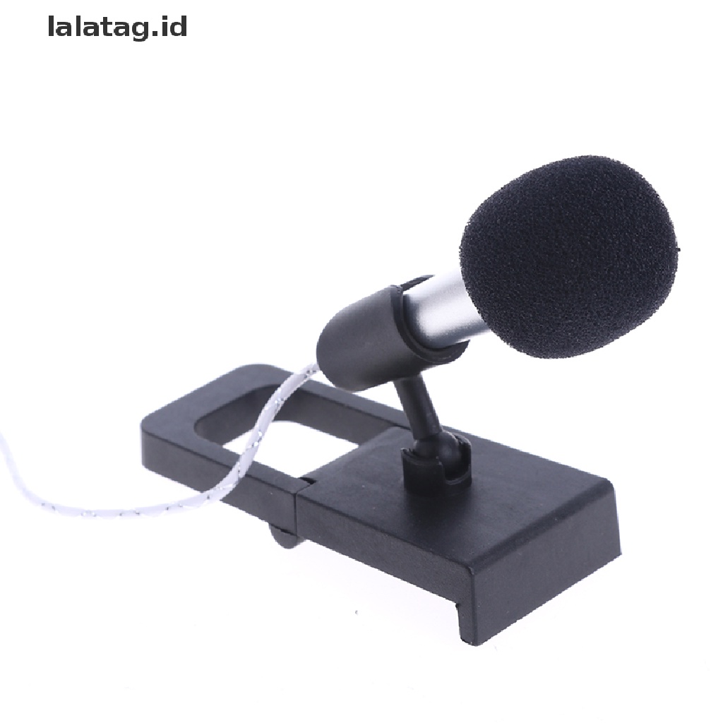 (lalatag) Mikrofon Stereo Mini Dengan Jack 3.5mm + Stand Mount Untuk Studio / KTV / Karaoke