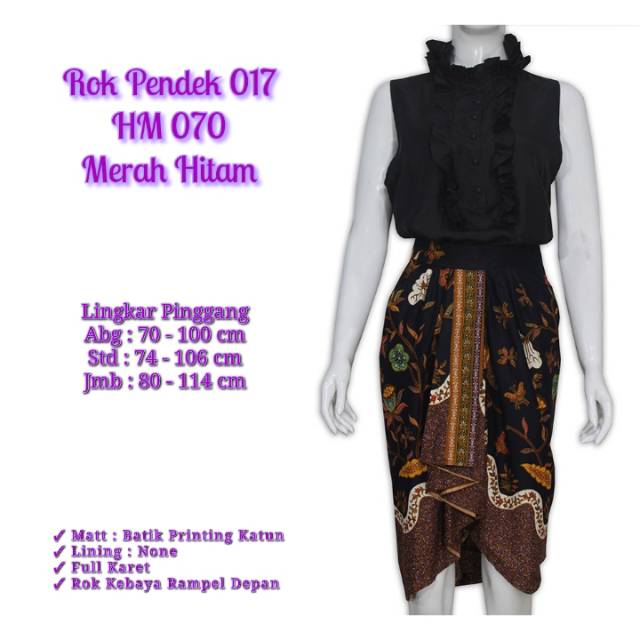 SALE Rok Batik - Putri Jelita - Rok Pendek 017 Model Lilit langsung jadi